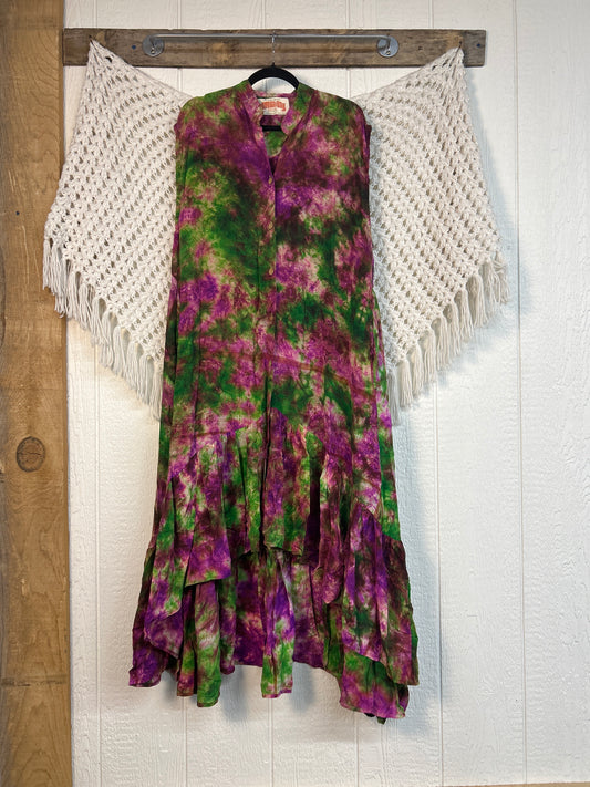 Crepe Sari Summer Dahlia Duster 0726 248