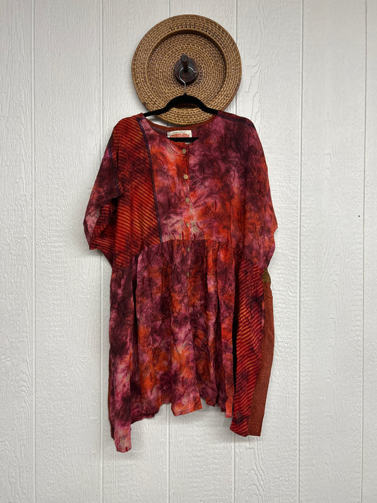 Crepe Sari Daydreamer Button Down Mini  0426 152