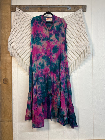 Crepe Sari Summer Dahlia Duster 0726 173