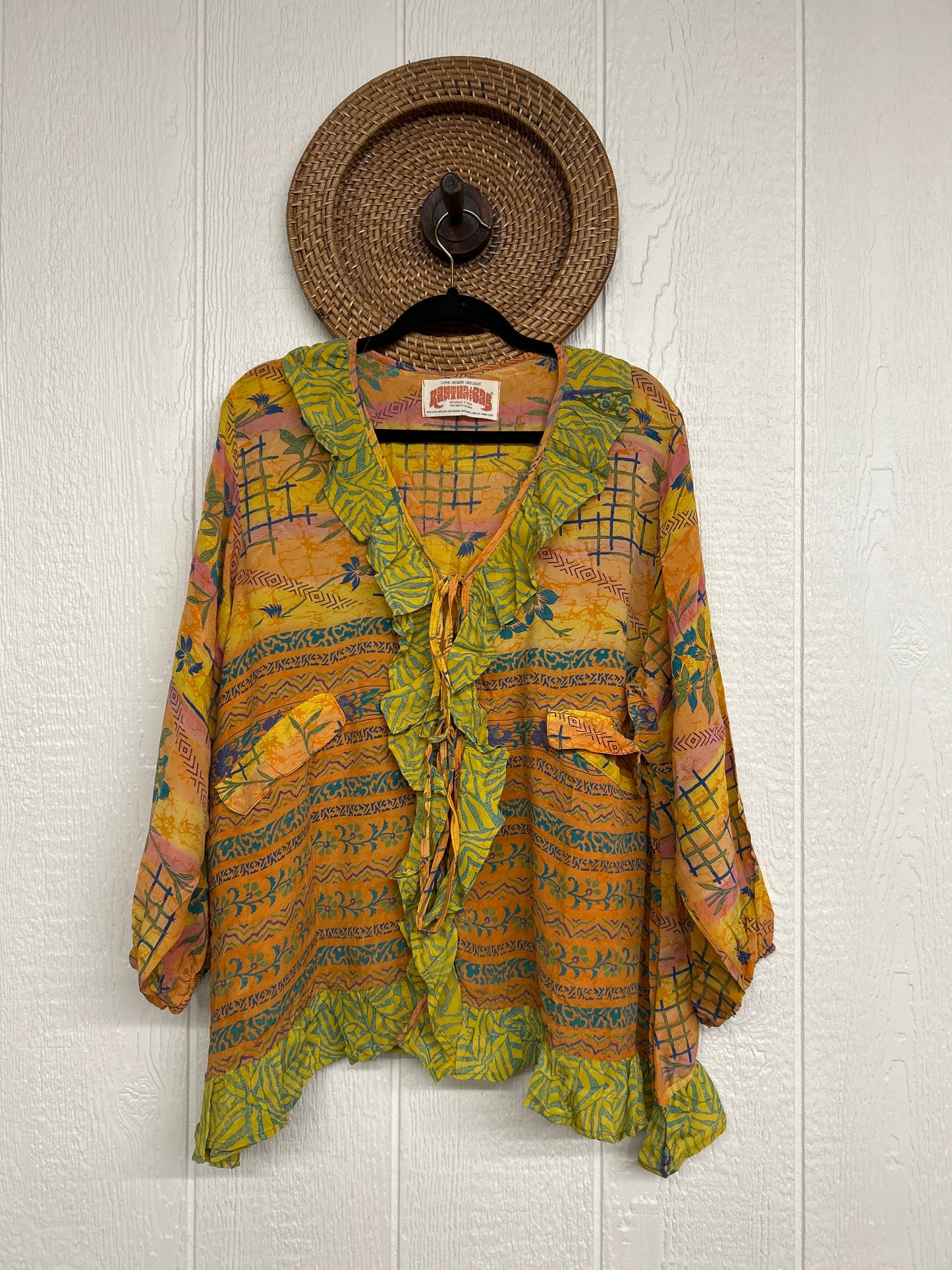 Crepe Sari Ruffle Daisy Blouse 0226 154