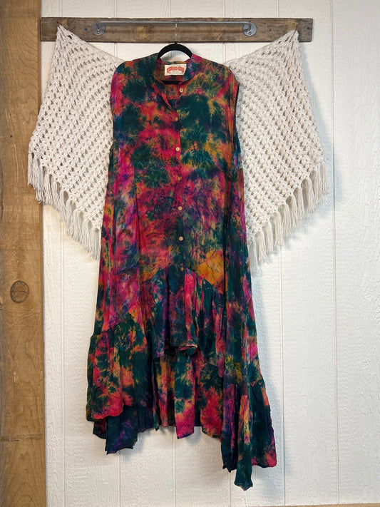 Crepe Sari Summer Dahlia Duster 0726 192