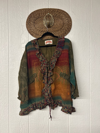 Crepe Sari Ruffle Daisy Blouse 0226 259