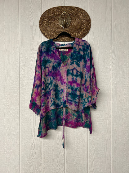Crepe Sari Hi Lo Butterfly Top 0726 203