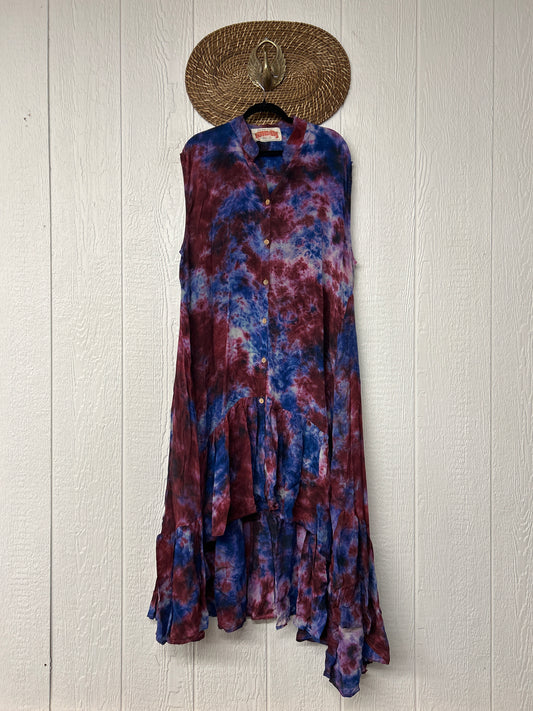 Crepe Sari Summer Dahlia Duster 0726 022
