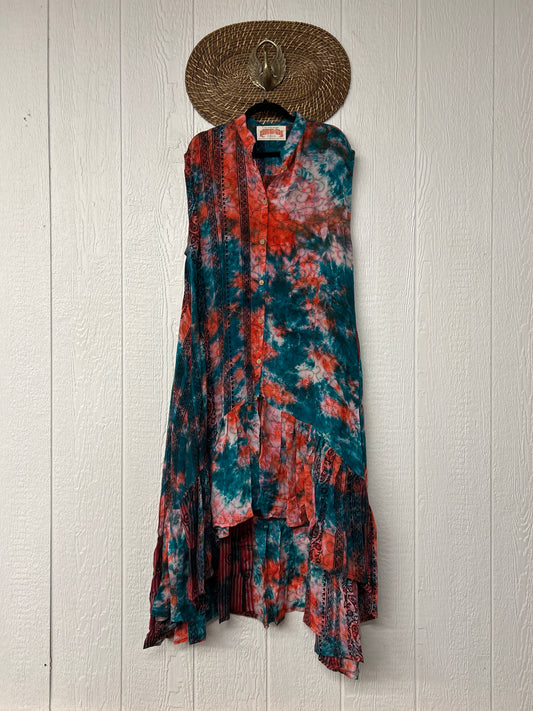 Crepe Sari Summer Dahlia Duster 0726 050