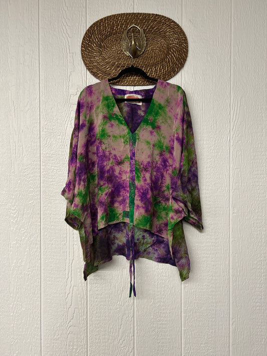 Crepe Sari Hi Lo Butterfly Top 0726 192