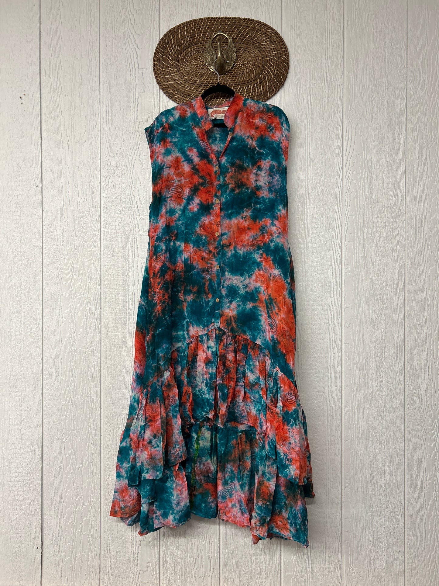 Crepe Sari Summer Dahlia Duster 0726 067