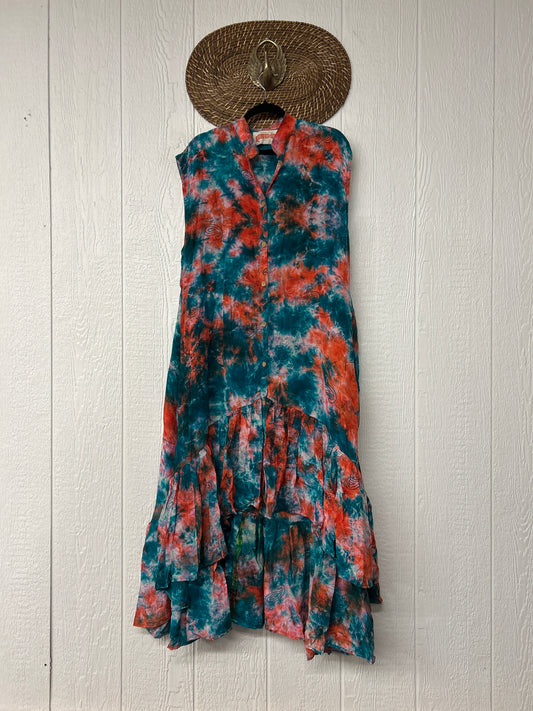 Crepe Sari Summer Dahlia Duster 0726 067