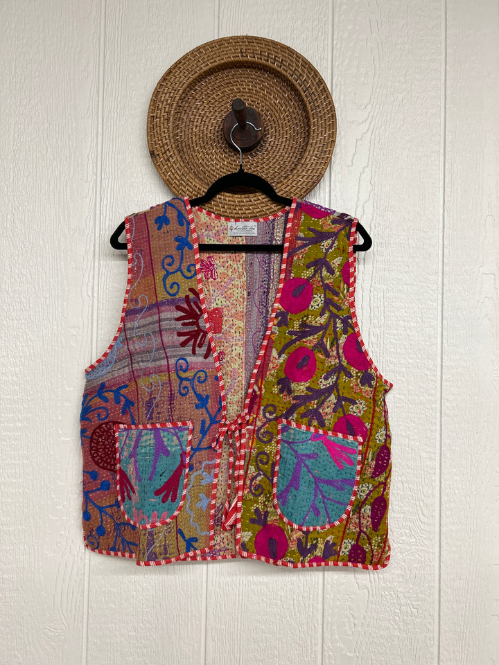 Vintage Kantha Suzani Gilet Vest 1124 005