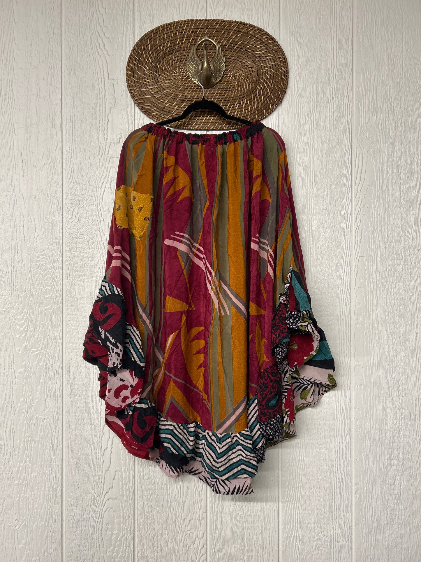 Crepe Wild Rose Skirt 1025 073