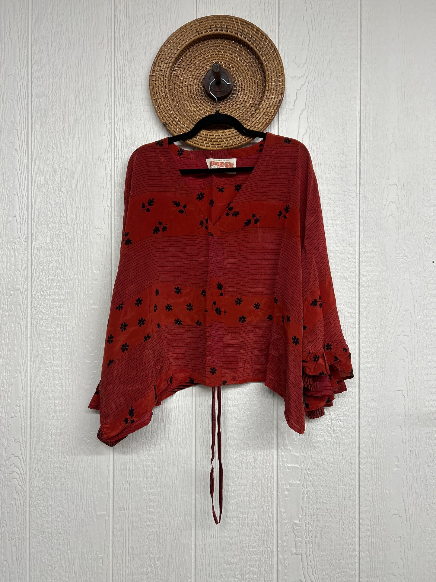 Crepe Sari Bell Sleeve Butterfly Top 0326 079
