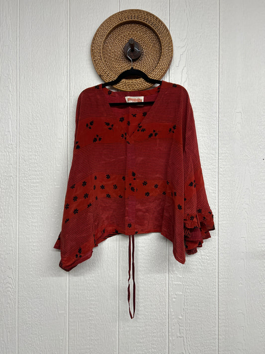 Crepe Sari Bell Sleeve Butterfly Top 0326 079
