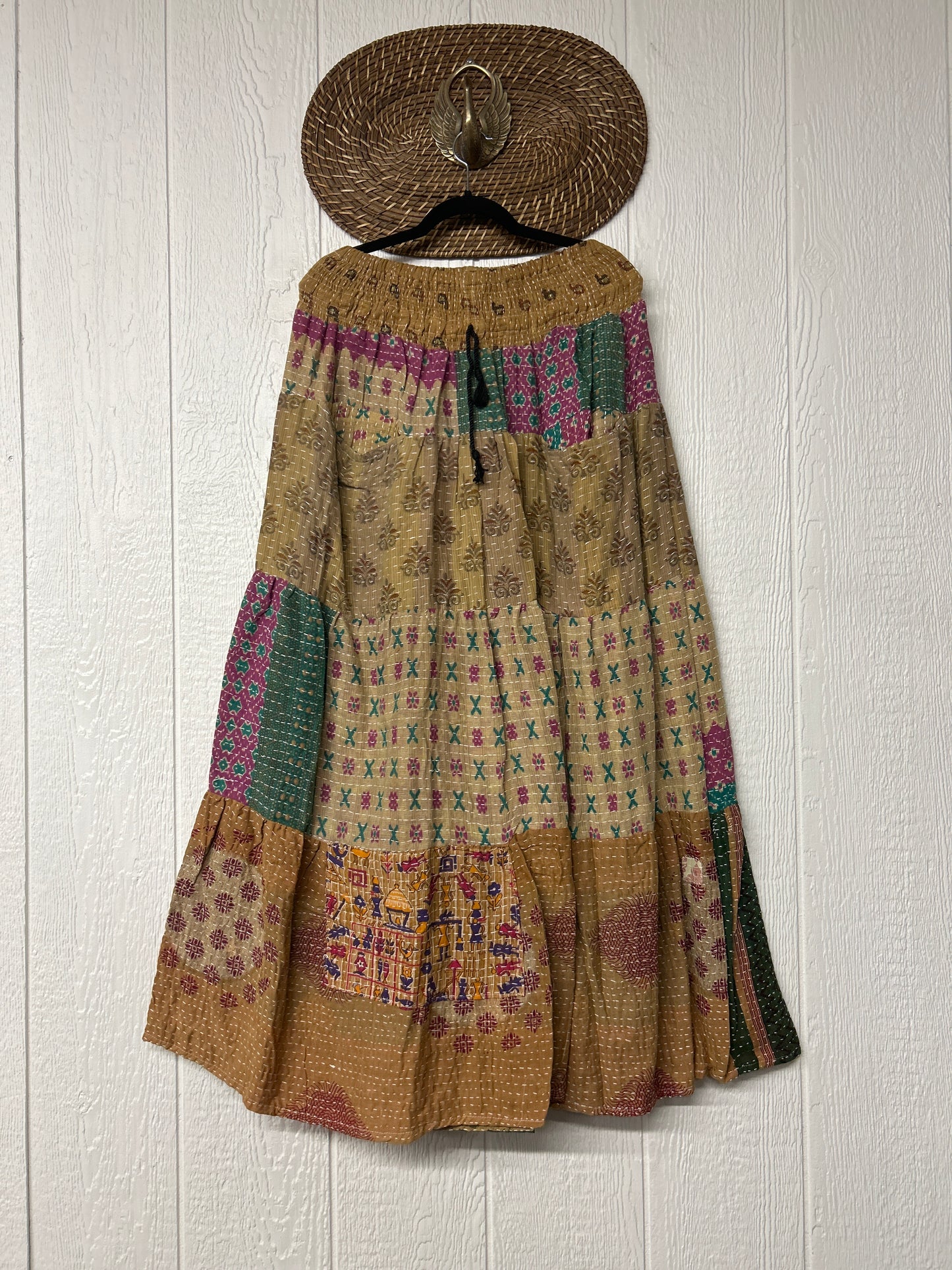 Pareo Kantha Lotus Maxi Skirt 0826 173