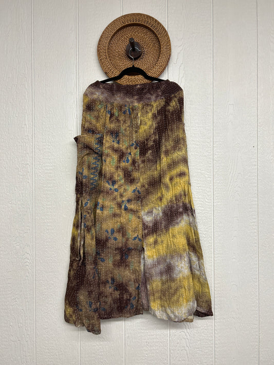 Aura Edit Pareo Kantha Butterfly Cargo Skirt 0726 009