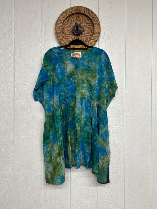 Crepe Sari Daydreamer Button Down Mini  0426 157