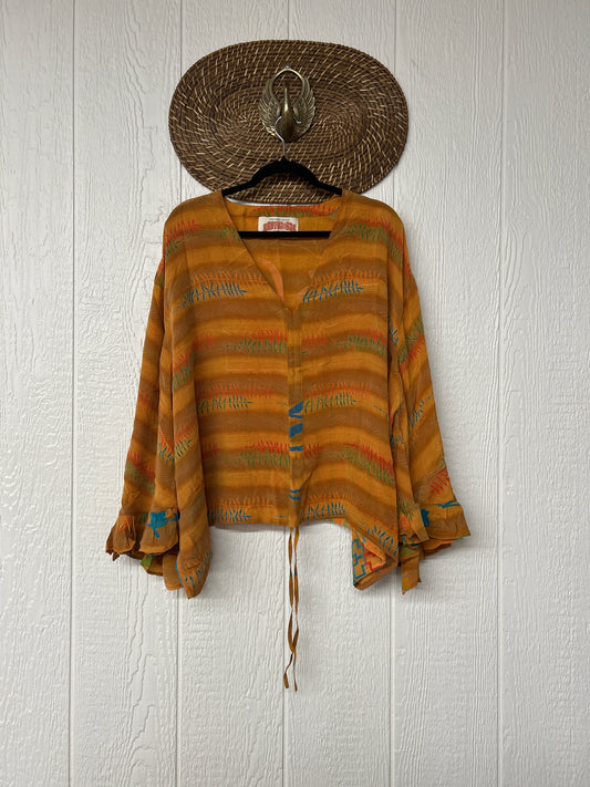 Crepe Sari Bell Sleeve Butterfly Top 0326 280