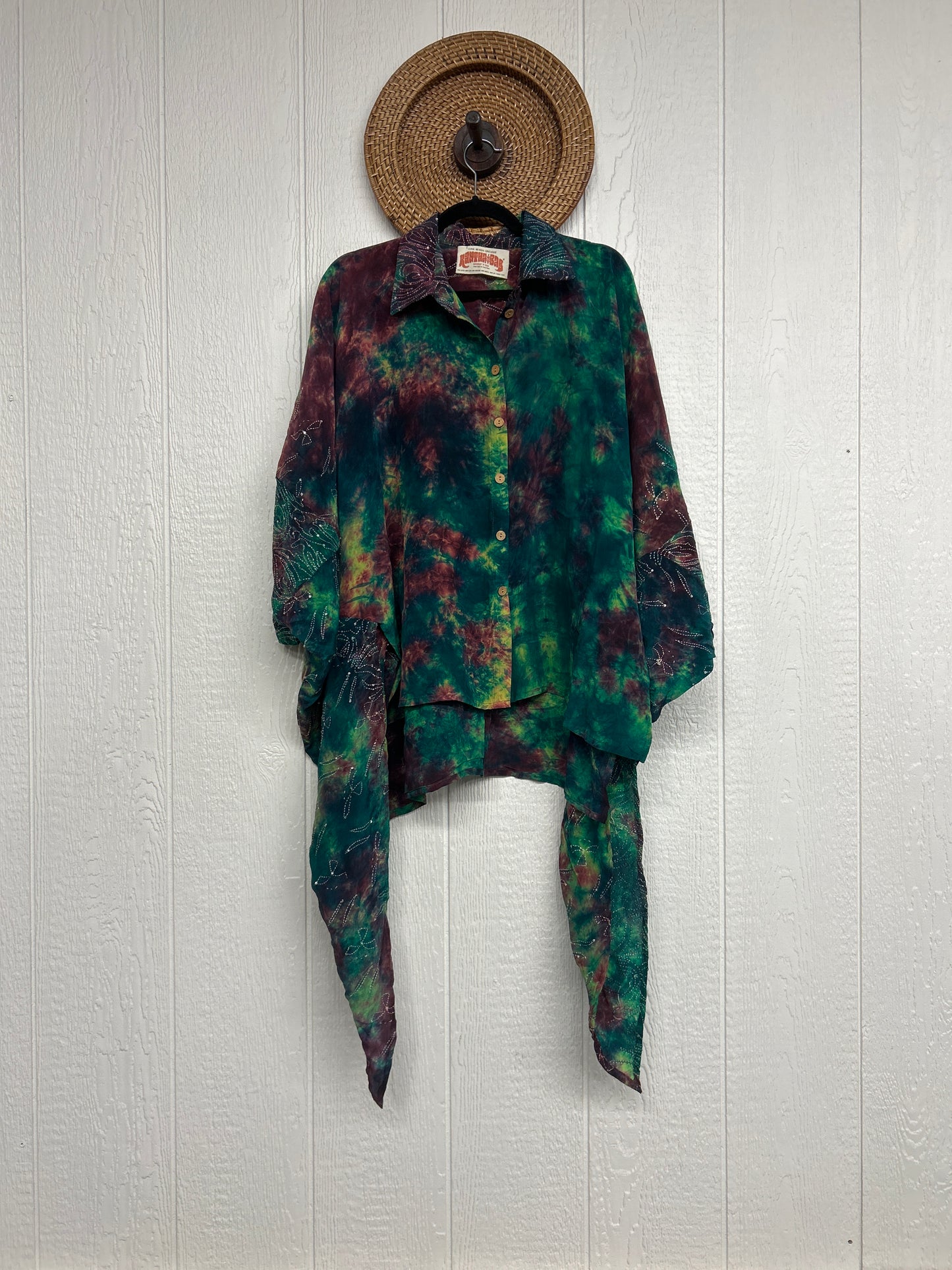 Crepe Sari Summer Nirvana Button Down 0626 210