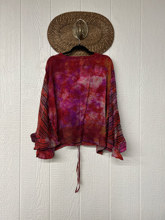 Crepe Sari Bell Sleeve Butterfly Top 0326 266