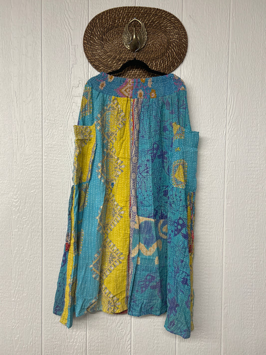 Pareo Kantha Butterfly Cargo Skirt 0426 005