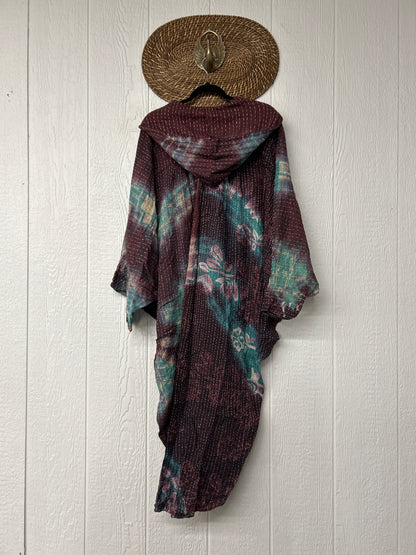 Aura Edit Pareo Kantha Poetic Hoodie Maxi 0726 009