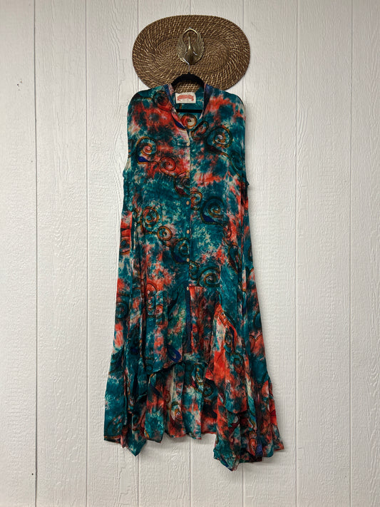 Crepe Sari Summer Dahlia Duster 0726 032