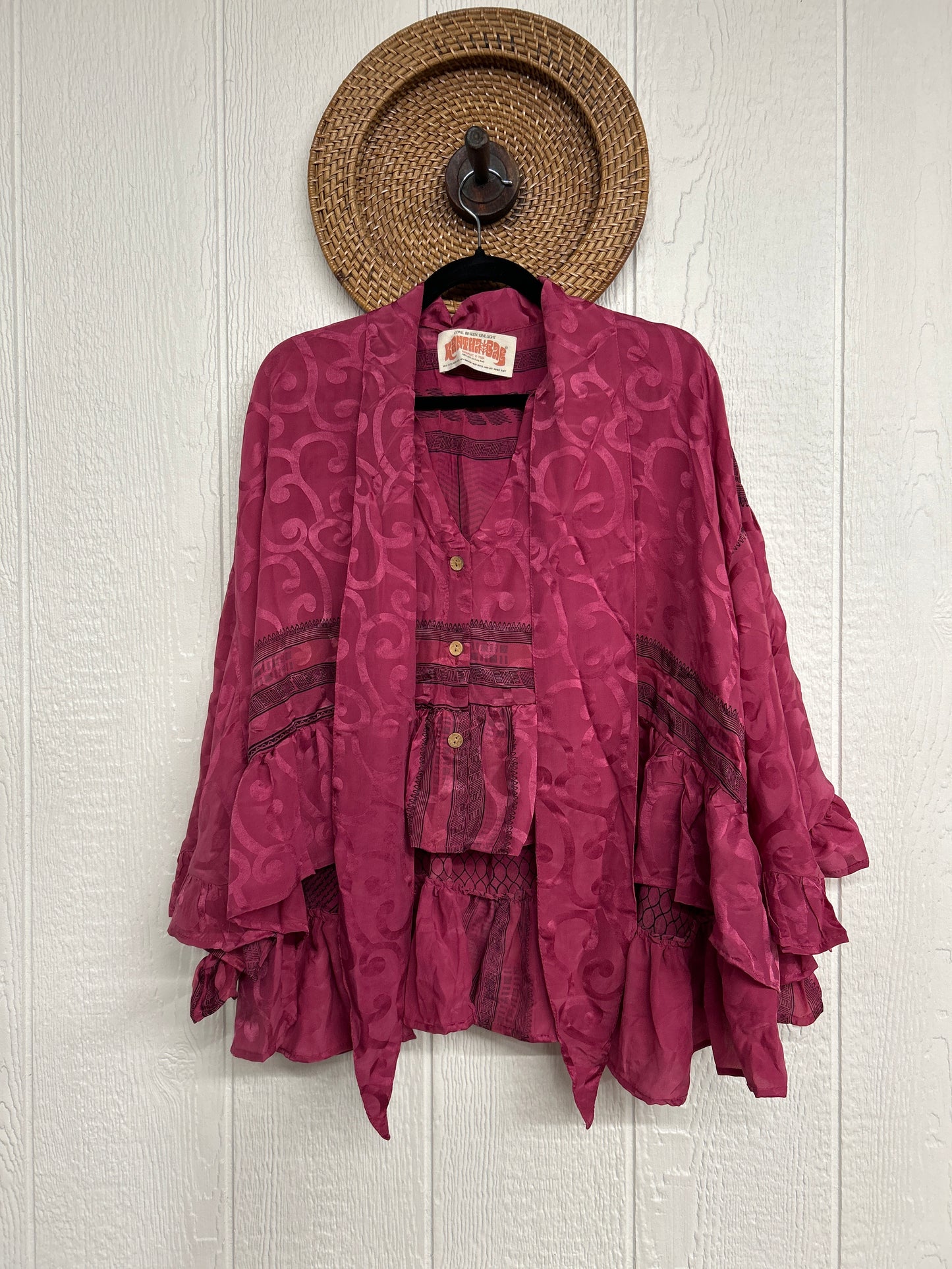 Crepe Sari Wild Rose Top 1225 029