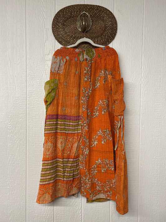 Pareo Kantha Butterfly Cargo Skirt 0426 028