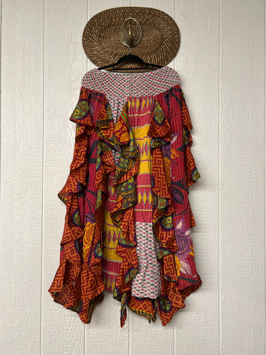 Pareo Kantha Willow Maxi Skirt 0826 124