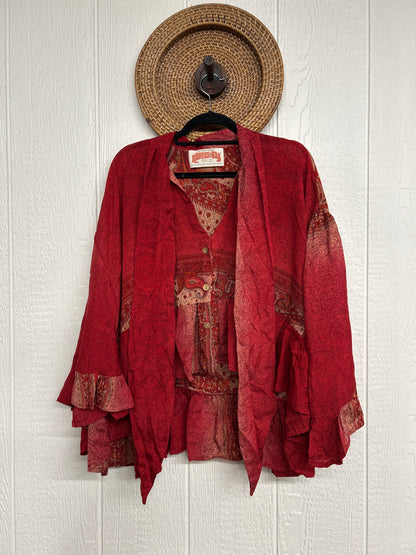 Crepe Sari Wild Rose Top 1225 055