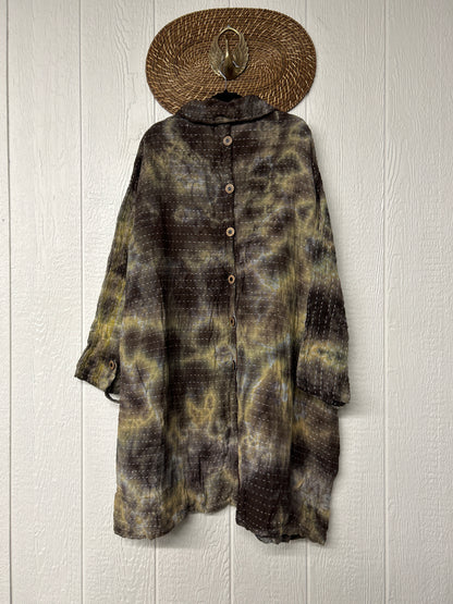 Aura Edit Koverlet Button Down Trench Coat 1026 011