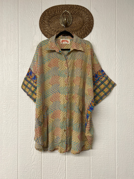 Crepe Sari Free To Be Button Down 0626 023