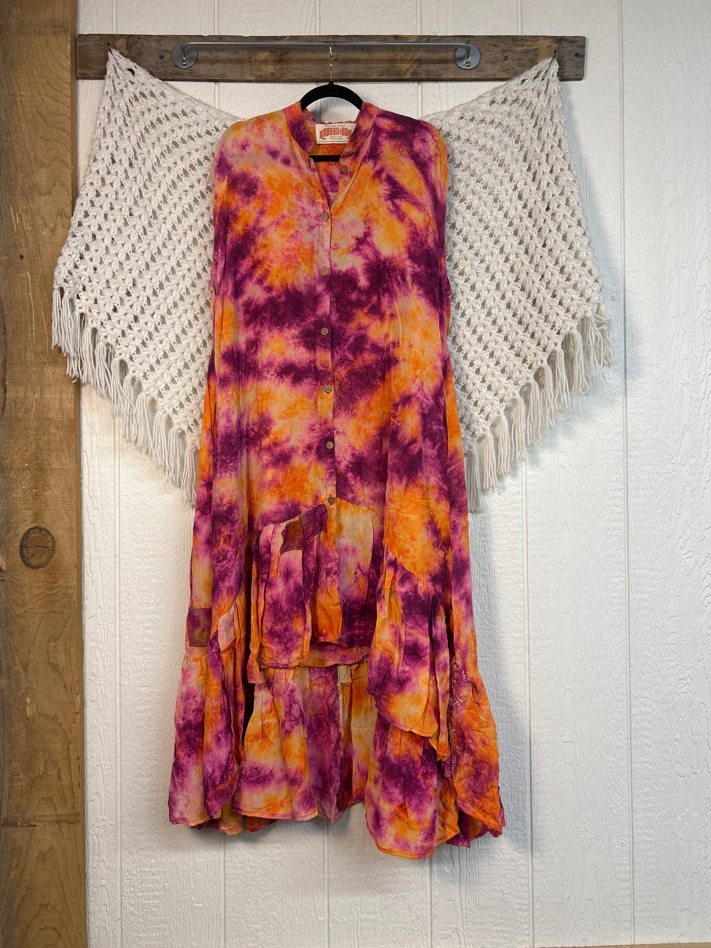 Crepe Sari Summer Dahlia Duster 0726 247