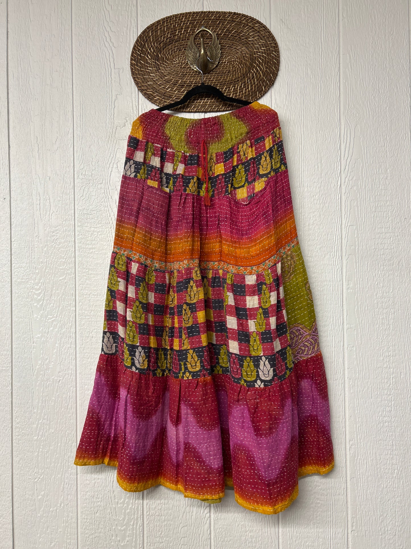 Pareo Kantha Lotus Maxi Skirt 0826 116