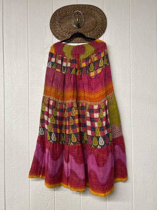 Pareo Kantha Lotus Maxi Skirt 0826 116