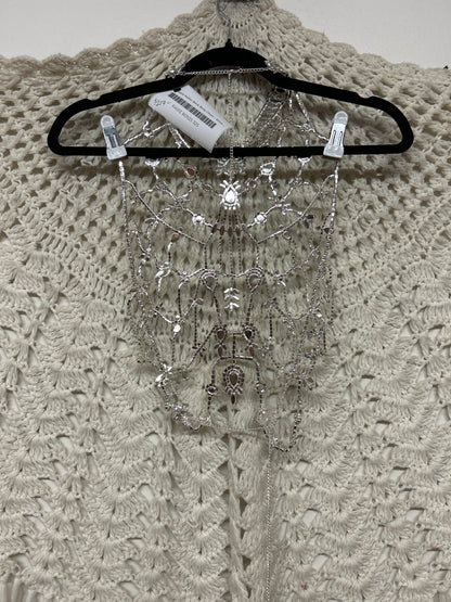 Rhinestone Halter Neck Body Chain - Silver - 001