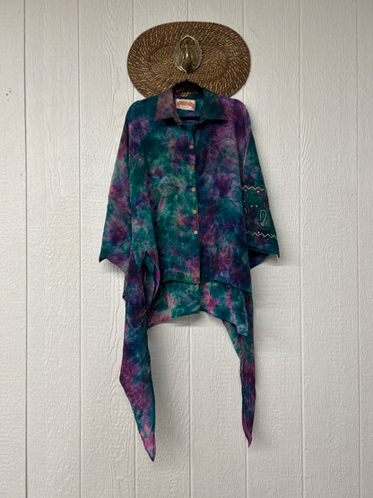 Crepe Sari Summer Nirvana Button Down 0626 059
