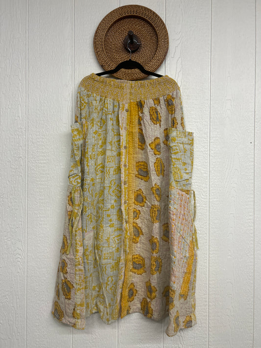 Pareo Kantha Butterfly Cargo Skirt 0426 226