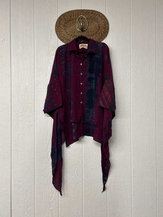Crepe Sari Summer Nirvana Button Down 0626 189