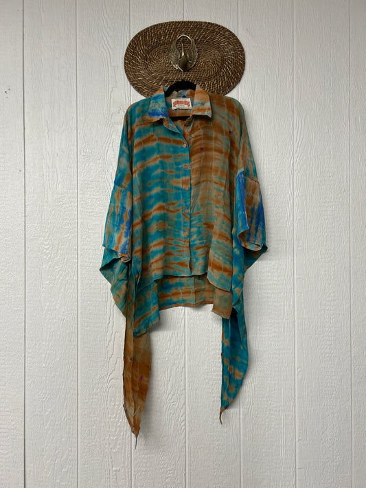 Crepe Sari Summer Nirvana Button Down 0626 187