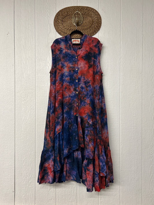 Crepe Sari Summer Dahlia Duster 0726 096