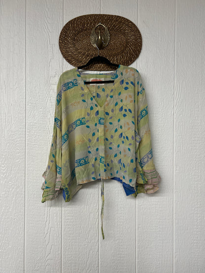 Crepe Sari Bell Sleeve Butterfly Top 0326 254