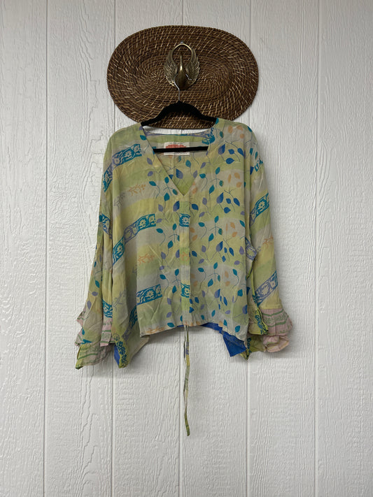 Crepe Sari Bell Sleeve Butterfly Top 0326 254