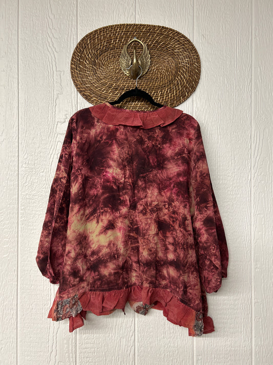 Crepe Sari Ruffle Daisy Blouse 0226 029