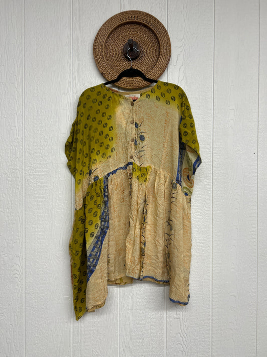 Crepe Sari Daydreamer Button Down Mini  0426 161