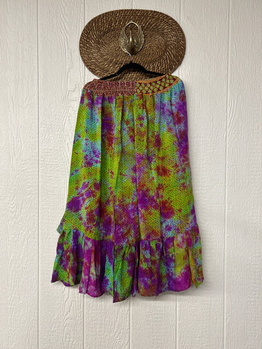 Crepe Sari Dahlia Skirt 1026 074