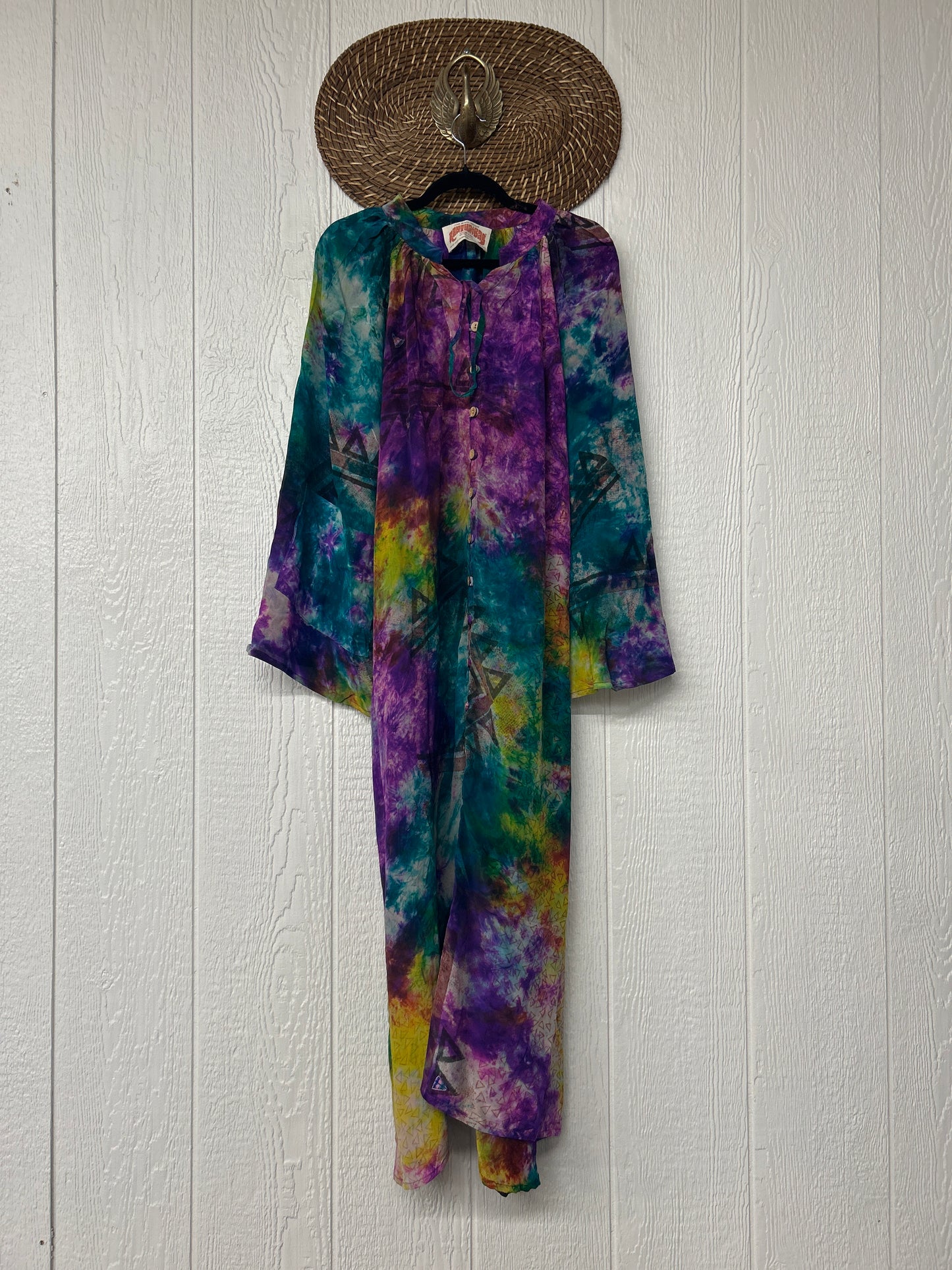 Crepe Sari Woodstock Duster Dress 0226 047