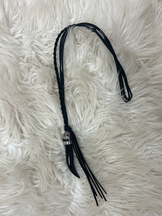 RETAIL Horn & Tassels Necklace Black 0226 012
