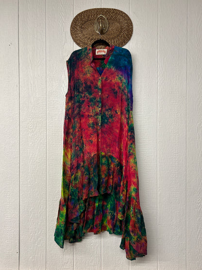 Crepe Sari Summer Dahlia Duster 0726 094