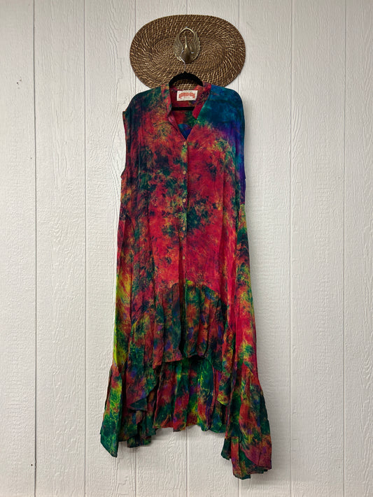 Crepe Sari Summer Dahlia Duster 0726 094