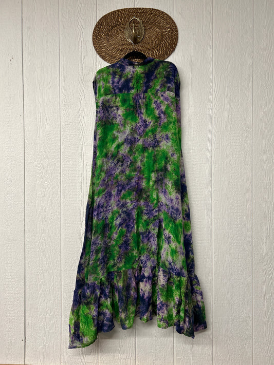 Crepe Sari Summer Dahlia Duster 0726 117